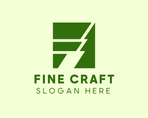 Pine Tree Letter F logo design