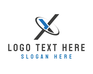 Roman Numeral - Modern Tech Letter X logo design