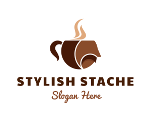 Coffee Cup Mustache logo design