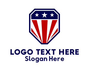 Secure - Straight Edged Patriot Shield logo design