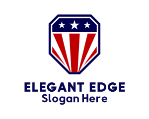 Straight Edged Patriot Shield logo design