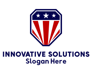 Election - Straight Edged Patriot Shield logo design