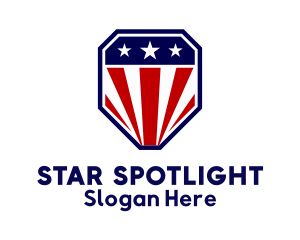 Straight Edged Patriot Shield logo design