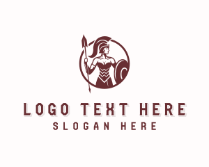 Spear - Strong Woman Warrior logo design