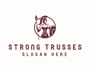 Strong Titan Woman Warrior logo design