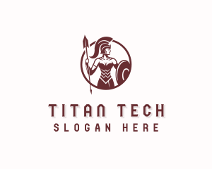 Strong Titan Woman Warrior logo design