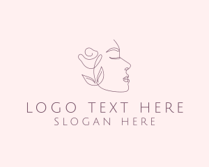 Pretty - Floral Face Lady logo design