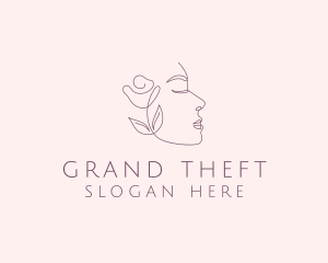 Aesthetician - Floral Face Lady logo design