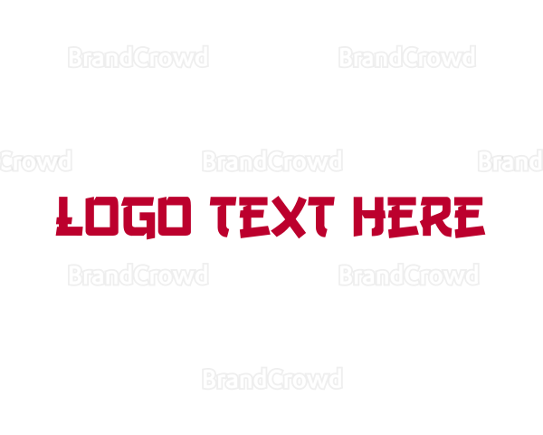 Japanese Text Font Logo