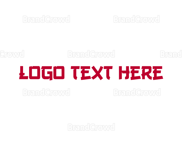 Japanese Text Font Logo