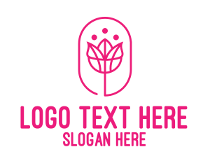 Flower - Pink Flower Salon logo design