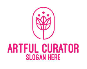 Pink Flower Salon logo design