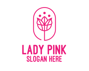 Pink Flower Salon logo design