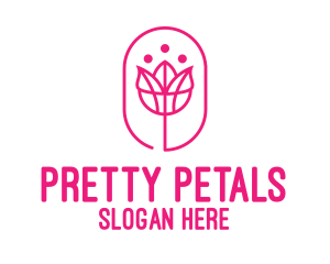 Girly - Pink Flower Salon logo design