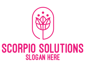 Pink Flower Salon logo design