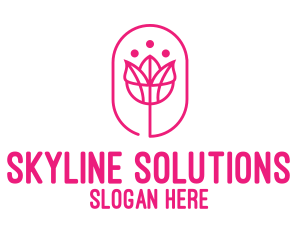 Pink Flower Salon logo design