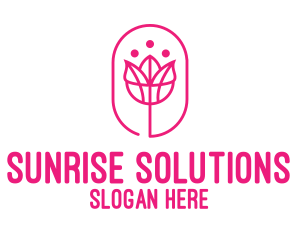 Pink Flower Salon logo design