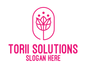 Pink Flower Salon logo design