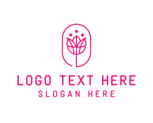 Pink Flower Salon logo design