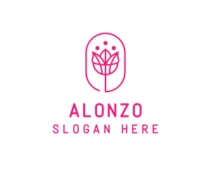 Pink Flower Salon logo design