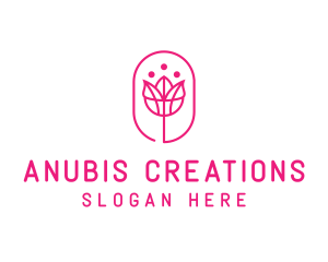 Pink Flower Salon logo design