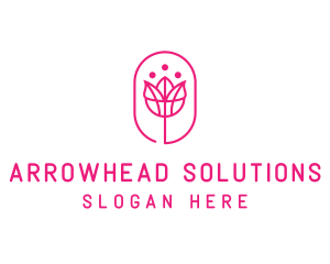 Pink Flower Salon logo design