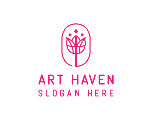 Pink Flower Salon logo design