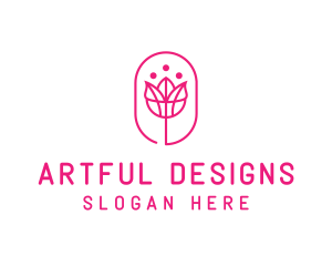 Pink Flower Salon logo design