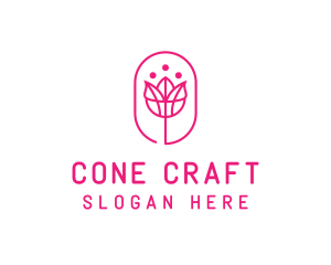 Pink Flower Salon logo design