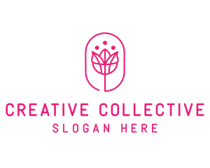 Pink Flower Salon logo design