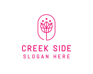 Pink Flower Salon logo design