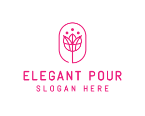 Pink Flower Salon logo design