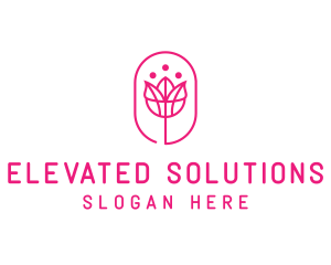 Pink Flower Salon logo design