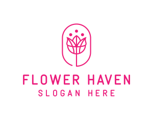 Pink Flower Salon logo design