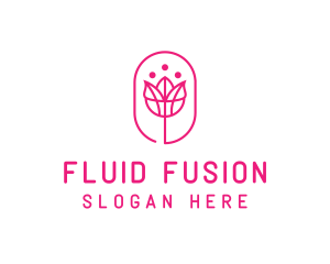 Pink Flower Salon logo design