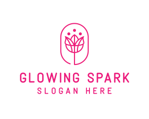 Pink Flower Salon logo design