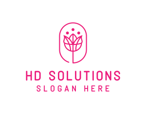 Pink Flower Salon logo design