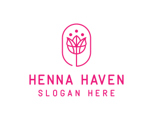 Pink Flower Salon logo design