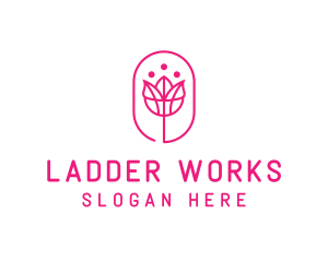 Pink Flower Salon logo design