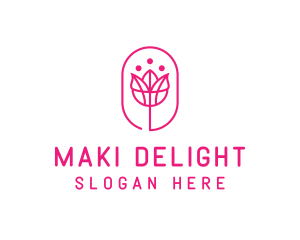 Pink Flower Salon logo design