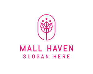 Pink Flower Salon logo design