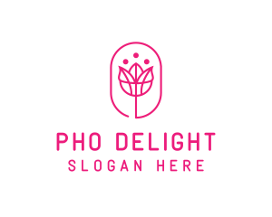 Pink Flower Salon logo design