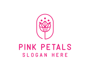 Pink Flower Salon logo design