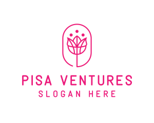 Pink Flower Salon logo design