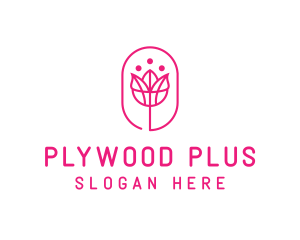 Pink Flower Salon logo design