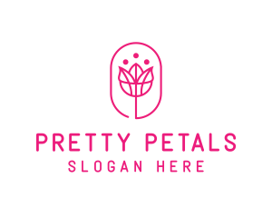 Pink Flower Salon logo design