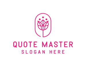 Pink Flower Salon logo design