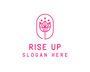 Pink Flower Salon logo design