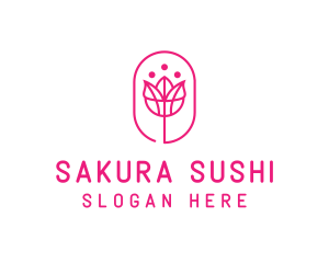 Pink Flower Salon logo design