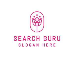 Pink Flower Salon logo design